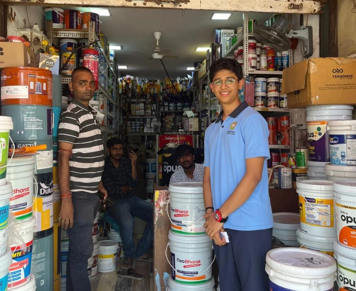 At a neighbourhood pharmacy with the owner